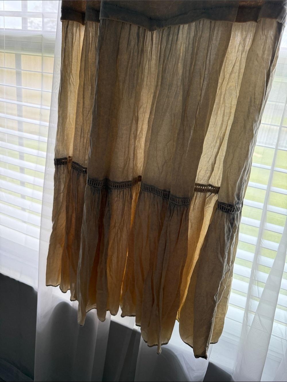 Free People Light Beige Tiered Short-Sleeve Maxi Dress - Picture 8 of 9